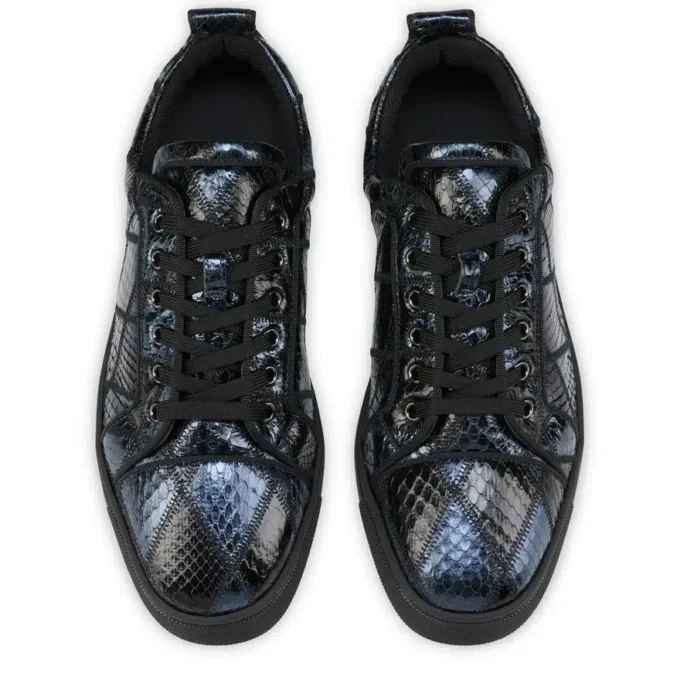 Louis Junior – Sneakers – Patchwork af vandslangeskind – Sort – Herre Louis Junior – Sneakers – Patchwork af vandslangeskind – Sort – Herre