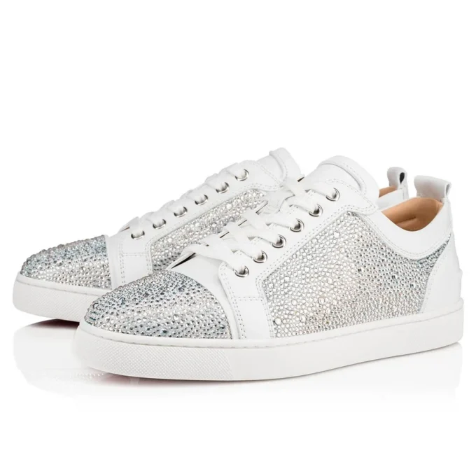 Louis Junior Strass – Low-top Sneakers – Ruskind og strass – Sølv – Herre Louis Junior Strass – Low-top Sneakers – Ruskind og strass – Sølv – Herre