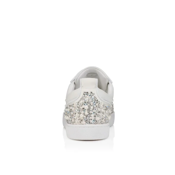 Louperla Jr – Sneakers – Krepsatin, kalveskind, strass og perler – Hvid – Herre Louperla Jr – Sneakers – Krepsatin, kalveskind, strass og perler – Hvid – Herre