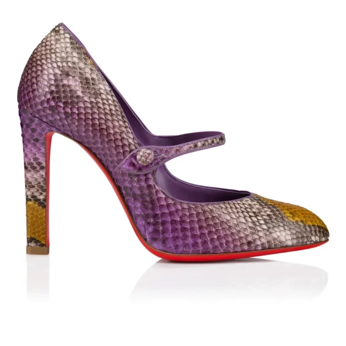 Mary Fannylove – 100 mm Mary Janes – Pythonlæder med farveovergang – Rhapsody Yellow – Dame