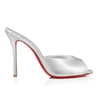 Me Dolly – 100 mm mule – nappalæder – sølv – kvinder Me Dolly – 100 mm mule – nappalæder – sølv – kvinder