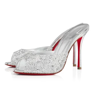 Me Dolly Strass – 100 mm mule – ruskind og strass – sølv Me Dolly Strass – 100 mm mule – ruskind og strass – sølv