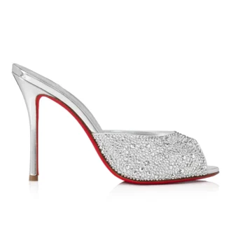 Me Dolly Strass – 100 mm mule – ruskind og strass – sølv Me Dolly Strass – 100 mm mule – ruskind og strass – sølv