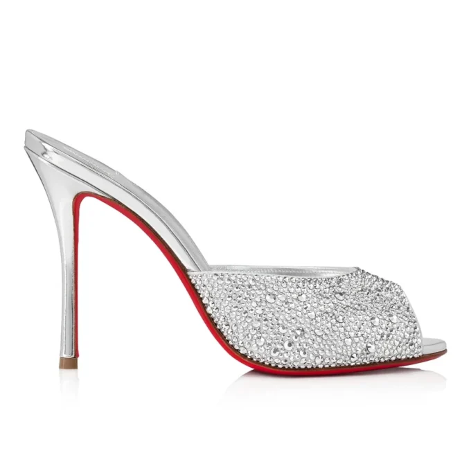 Me Dolly Strass – 100 mm mule – ruskind og strass – sølv Me Dolly Strass – 100 mm mule – ruskind og strass – sølv