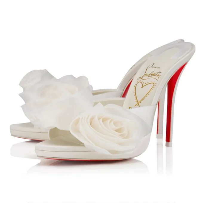 Mere Lachaise Mule – 120 mm mule – crepesatin – elfenben – kvinder