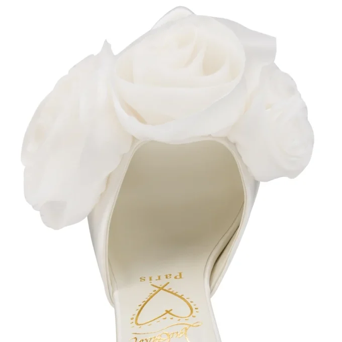 Mere Lachaise Mule – 120 mm mule – crepesatin – elfenben – kvinder