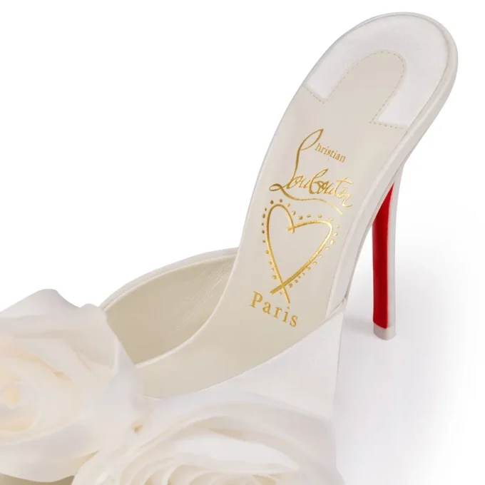 Mere Lachaise Mule – 120 mm mule – crepesatin – elfenben – kvinder