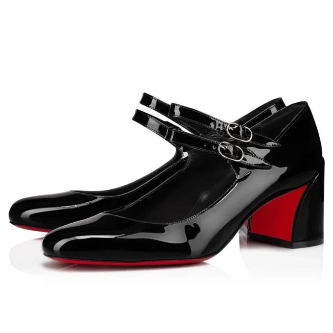Miss Jane – 55 mm Mary Jane-pumps – laklæder – sort – kvinder
