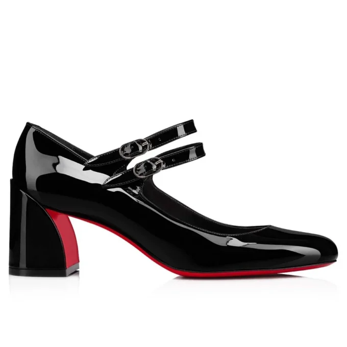 Miss Jane – 55 mm Mary Jane-pumps – laklæder – sort – kvinder
