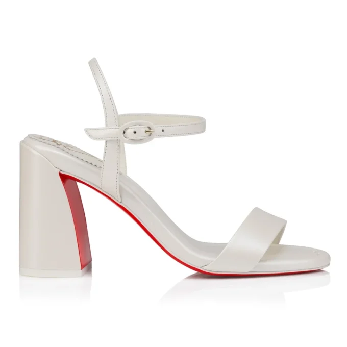Miss Jane-sandal – 85 mm sandaler – perlemorsfarvet nappalæder – Bianco – kvinder