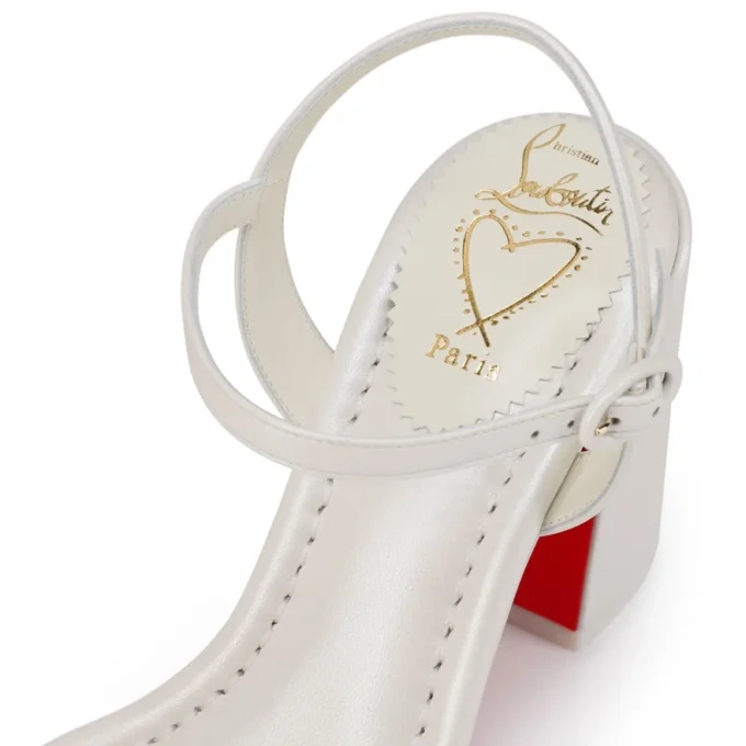 Miss Jane-sandal – 85 mm sandaler – perlemorsfarvet nappalæder – Bianco – kvinder