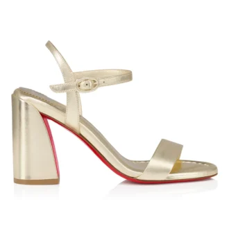 Miss Jane-sandalen – 85 mm sandaler – lamineret kalveskind – platin – kvinder