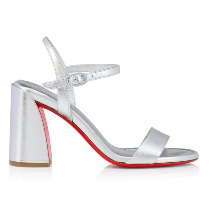 Miss Jane-sandalen – 85 mm sandaler – lamineret kalveskind – sølv – kvinder Miss Jane-sandalen – 85 mm sandaler – lamineret kalveskind – sølv – kvinder