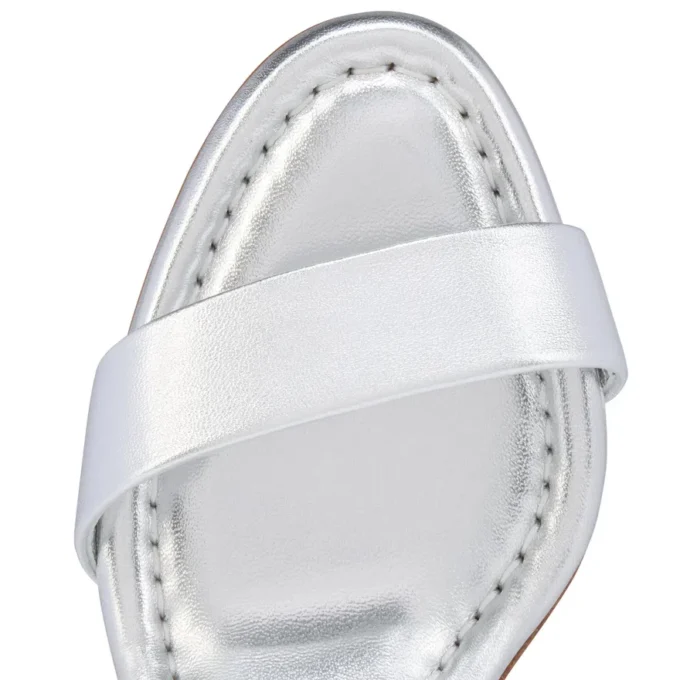 Miss Jane-sandalen – 85 mm sandaler – lamineret kalveskind – sølv – kvinder Miss Jane-sandalen – 85 mm sandaler – lamineret kalveskind – sølv – kvinder