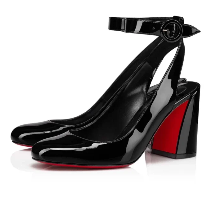 Miss Sab Sling – 85 mm pumps – laklæder – sort