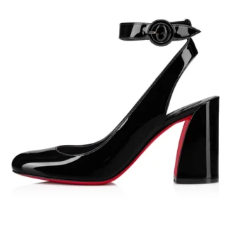 Miss Sab Sling – 85 mm pumps – laklæder – sort Miss Sab Sling – 85 mm pumps – laklæder – sort