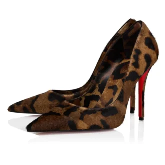 Miss Z – 100 mm pumps – ‘Bengali’-printet håret kalveskind og gedeskind – brun – kvinder Miss Z – 100 mm pumps – ‘Bengali’-printet håret kalveskind og gedeskind – brun – kvinder