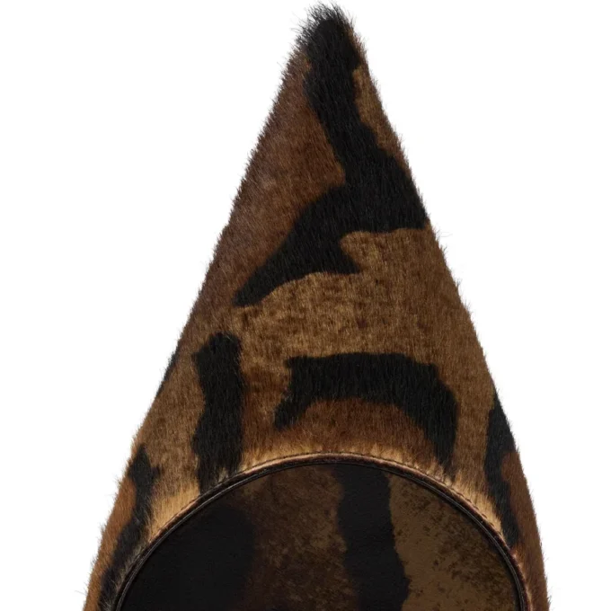 Miss Z – 100 mm pumps – ‘Bengali’-printet håret kalveskind og gedeskind – brun – kvinder Miss Z – 100 mm pumps – ‘Bengali’-printet håret kalveskind og gedeskind – brun – kvinder
