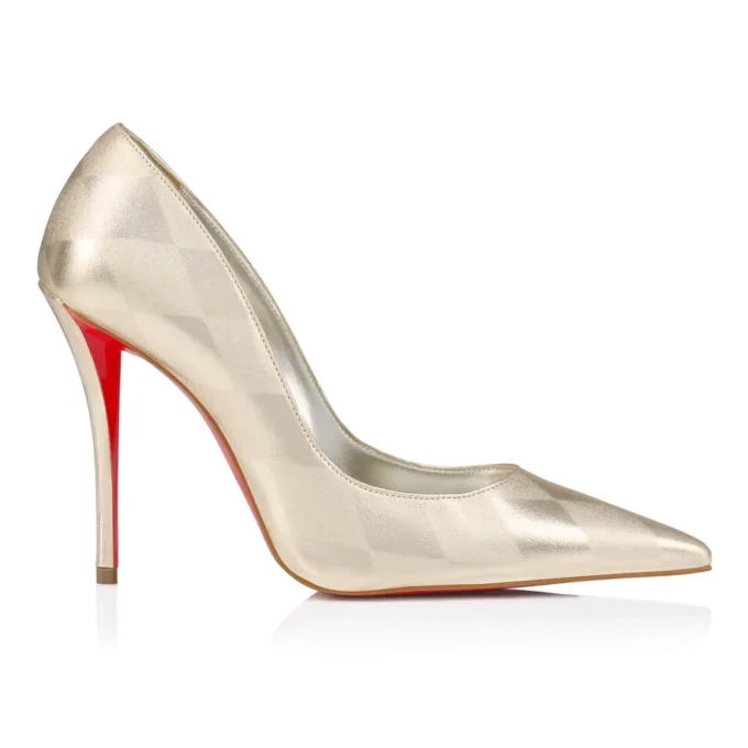 Miss Z – 100 mm pumps – diamantformet lamineret lammeskind – Platino Chiaro – Dame Miss Z – 100 mm pumps – diamantformet lamineret lammeskind – Platino Chiaro – Dame