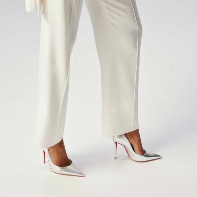 Miss Z – 100 mm pumps – lamineret nappalæder – sølv – kvinder Miss Z – 100 mm pumps – lamineret nappalæder – sølv – kvinder