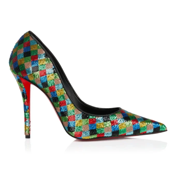 Miss Z Arlequin – 100 mm pumps – crepesatin broderet med mikropailletter – flerfarvet – kvinder Miss Z Arlequin – 100 mm pumps – crepesatin broderet med mikropailletter – flerfarvet – kvinder