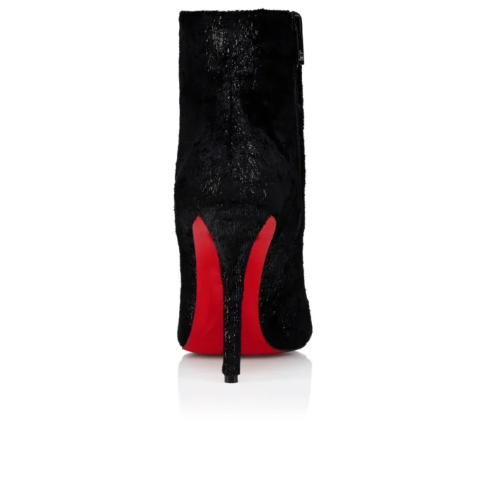 Miss Z Booty – 100 mm lave støvler – fløjl – sort – kvinder