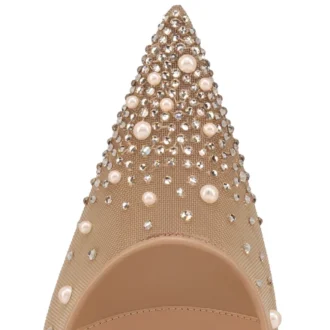Miss Z Degrastrass Perla – 100 mm pumps – mesh, nappalæder, strass og perler – blush – kvinder Miss Z Degrastrass Perla – 100 mm pumps – mesh, nappalæder, strass og perler – blush – kvinder