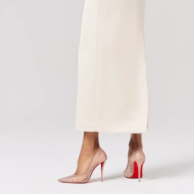 Miss Z Degrastrass Perla – 100 mm pumps – mesh, nappalæder, strass og perler – blush – kvinder Miss Z Degrastrass Perla – 100 mm pumps – mesh, nappalæder, strass og perler – blush – kvinder