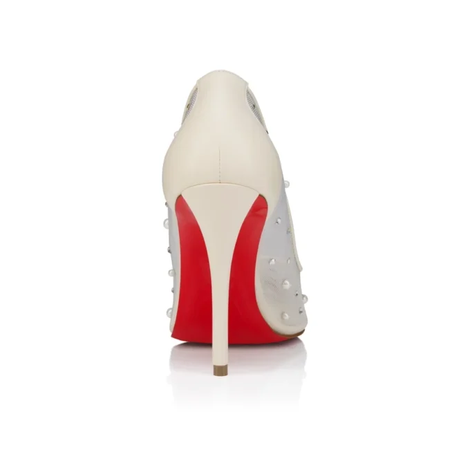 Miss Z Degrastrass Perla – 100 mm pumps – mesh, nappalæder, strass og perler – hvid – kvinder Miss Z Degrastrass Perla – 100 mm pumps – mesh, nappalæder, strass og perler – hvid – kvinder