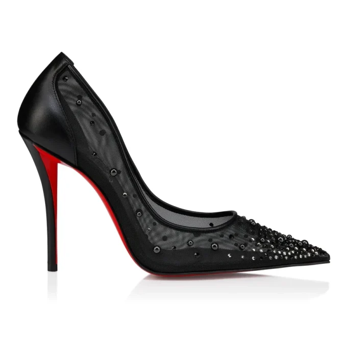 Miss Z Degrastrass Perla – 100 mm pumps – mesh, nappalæder, strass og perler – sort – kvinder Miss Z Degrastrass Perla – 100 mm pumps – mesh, nappalæder, strass og perler – sort – kvinder