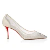 Miss Z Degrastrass Perla – 80 mm pumps – mesh, nappalæder, strass og perler – Bianco – Dame Miss Z Degrastrass Perla – 80 mm pumps – mesh, nappalæder, strass og perler – Bianco – Dame