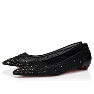 Miss Z Degrastrassina Perla – Ballerinasko – Mesh, nappalæder, strass og perler – Sort – Dame