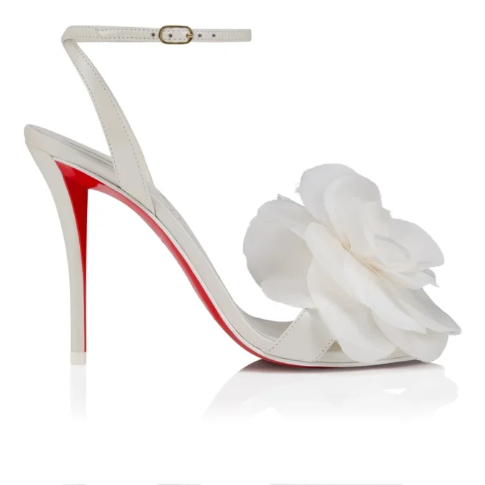 Miss Z Flora – 100 mm remsandaler – perlemorsfarvet nappalæder – Bianco – Dame Miss Z Flora – 100 mm remsandaler – perlemorsfarvet nappalæder – Bianco – Dame