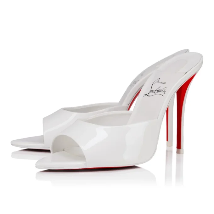 Miss Z Mule – 100 mm mule – lakeret kalveskind – Bianco – Dame Miss Z Mule – 100 mm mule – lakeret kalveskind – Bianco – Dame