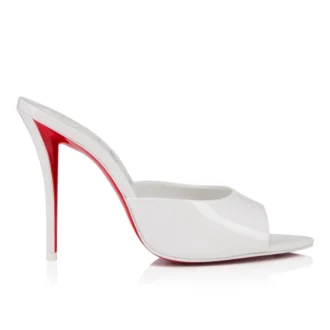 Miss Z Mule – 100 mm mule – lakeret kalveskind – Bianco – Dame Miss Z Mule – 100 mm mule – lakeret kalveskind – Bianco – Dame
