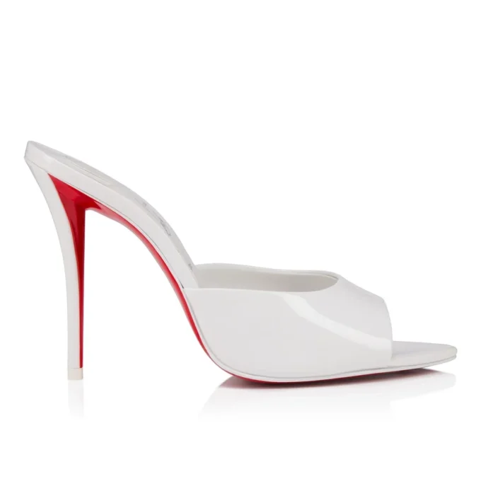 Miss Z Mule – 100 mm mule – lakeret kalveskind – Bianco – Dame Miss Z Mule – 100 mm mule – lakeret kalveskind – Bianco – Dame