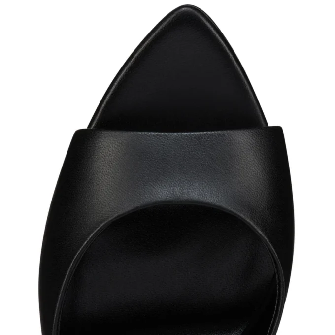Miss Z Mule – 100 mm mule – lammeskind – sort – kvinder