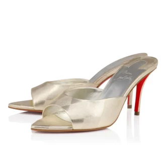 Miss Z Mule – 80 mm mule – diamantformet lamineret lammeskind – Platino Chiaro – Dame Miss Z Mule – 80 mm mule – diamantformet lamineret lammeskind – Platino Chiaro – Dame