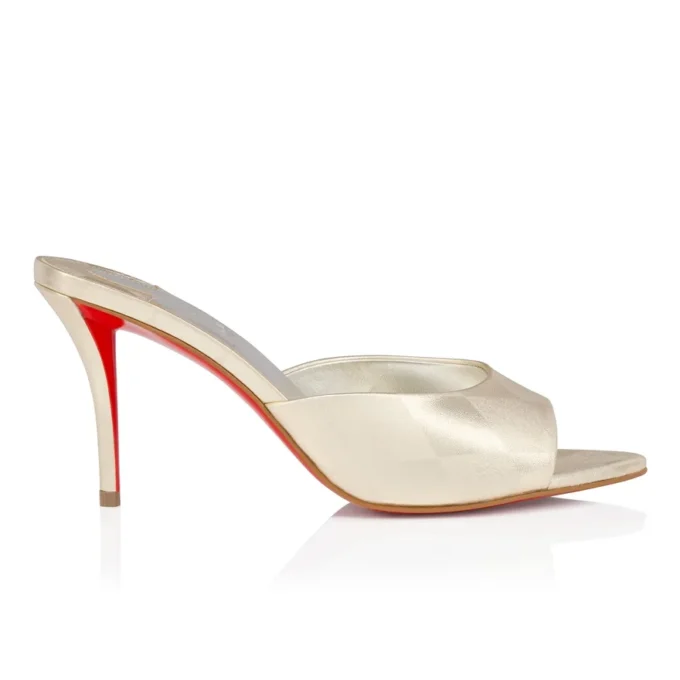 Miss Z Mule – 80 mm mule – diamantformet lamineret lammeskind – Platino Chiaro – Dame Miss Z Mule – 80 mm mule – diamantformet lamineret lammeskind – Platino Chiaro – Dame