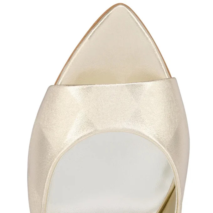 Miss Z Mule – 80 mm mule – diamantformet lamineret lammeskind – Platino Chiaro – Dame Miss Z Mule – 80 mm mule – diamantformet lamineret lammeskind – Platino Chiaro – Dame