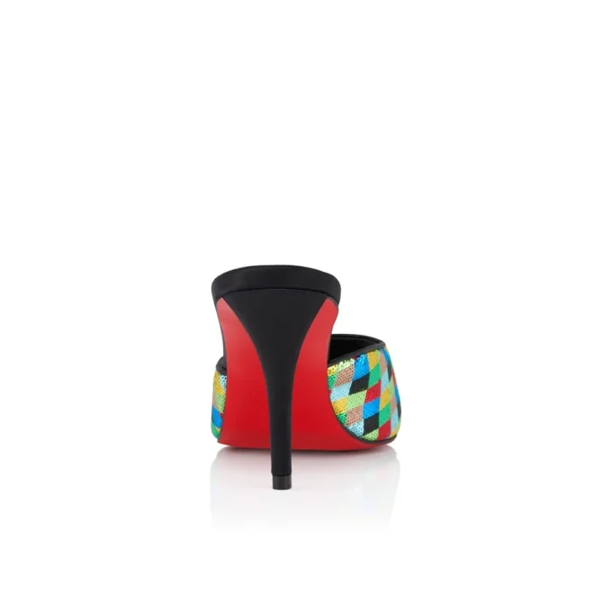 Miss Z Mule Arlequin – 80 mm mule – crepesatin broderet med mikropailletter – flerfarvet – kvinder