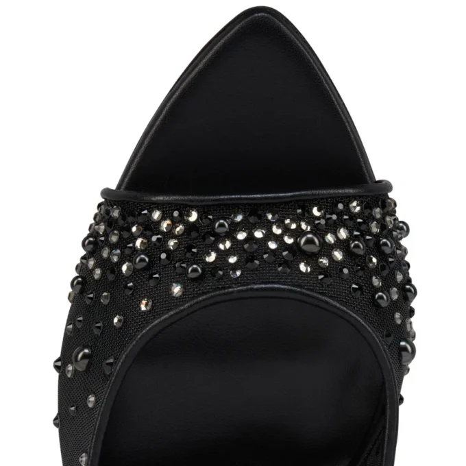 Miss Z Mule Degrasstrass Perla – 100 mm mule – mesh, nappalæder og perler – sort – kvinder Miss Z Mule Degrasstrass Perla – 100 mm mule – mesh, nappalæder og perler – sort – kvinder
