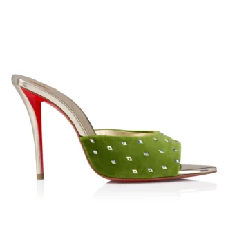Miss Z Mule Strass Losanges – 100 mm mule – fløjl og strass – Haiiro – kvinder Miss Z Mule Strass Losanges – 100 mm mule – fløjl og strass – Haiiro – kvinder