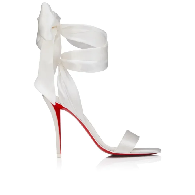 Miss Z Sandal Du Desert – 100 mm remsandaler – crepesatin – elfenben – kvinder