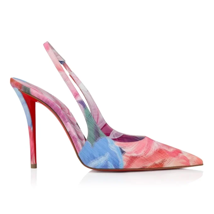 Miss Z Sling Back – 100 mm slingback-pumps – Kinesisk stof med pæonprint – Flerfarvet – Dame Miss Z Sling Back – 100 mm slingback-pumps – Kinesisk stof med pæonprint – Flerfarvet – Dame