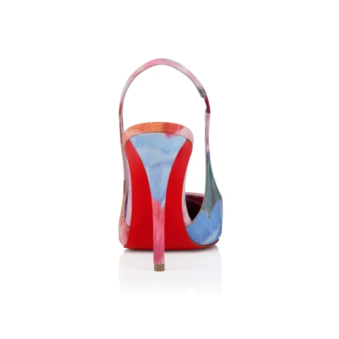 Miss Z Sling Back – 100 mm slingback-pumps – Kinesisk stof med pæonprint – Flerfarvet – Dame Miss Z Sling Back – 100 mm slingback-pumps – Kinesisk stof med pæonprint – Flerfarvet – Dame