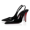 Miss Z Sling Back – 100 mm slingback-pumps – lakeret kalveskind – sort – kvinder Miss Z Sling Back – 100 mm slingback-pumps – lakeret kalveskind – sort – kvinder