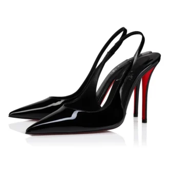 Miss Z Sling Back – 100 mm slingback-pumps – lakeret kalveskind – sort – kvinder Miss Z Sling Back – 100 mm slingback-pumps – lakeret kalveskind – sort – kvinder