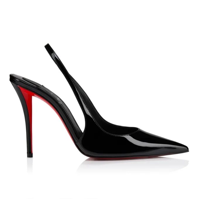 Miss Z Sling Back – 100 mm slingback-pumps – lakeret kalveskind – sort – kvinder Miss Z Sling Back – 100 mm slingback-pumps – lakeret kalveskind – sort – kvinder