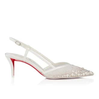 Miss Z Sling Sparkling – 60 mm slingback-pumps – mesh og strass – version i elfenben – kvinder Miss Z Sling Sparkling – 60 mm slingback-pumps – mesh og strass – version i elfenben – kvinder